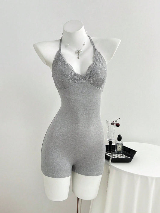 Cozy Halter Knit Romper