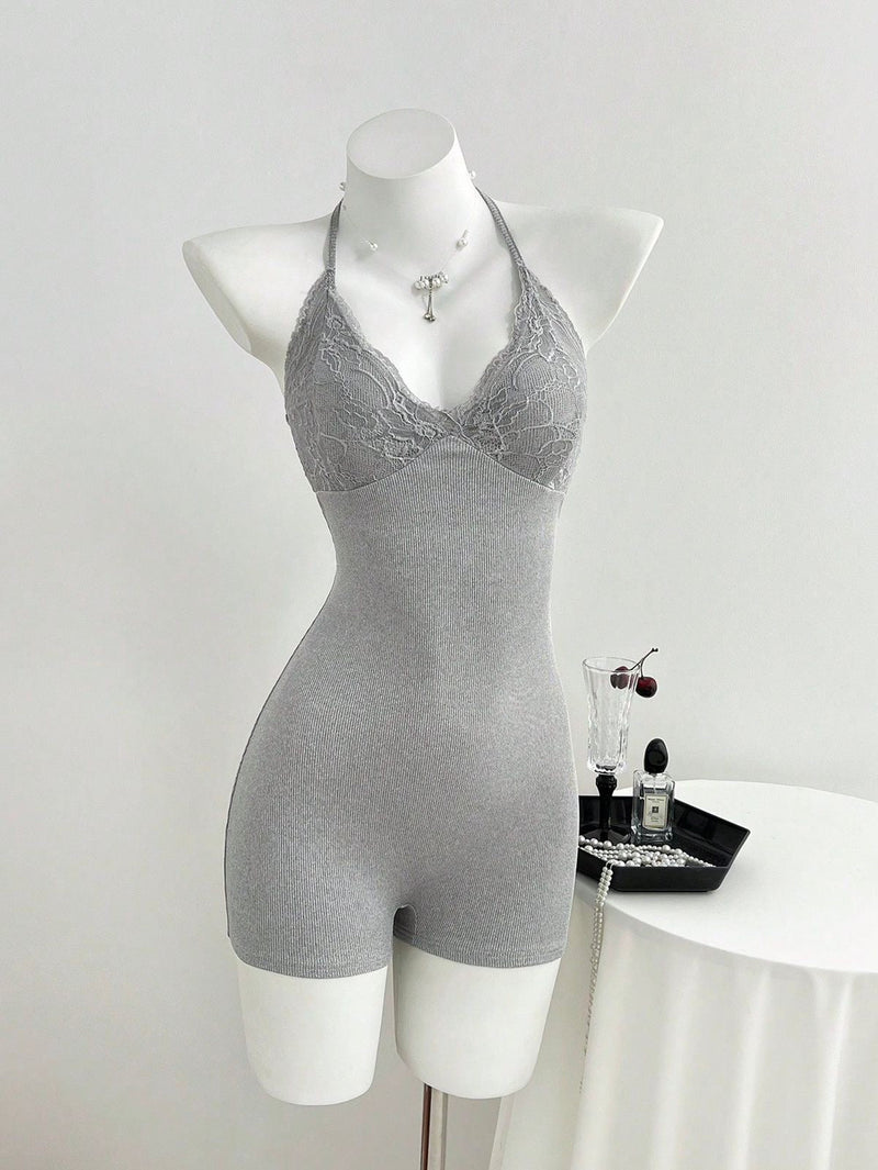 Cozy Halter Knit Romper