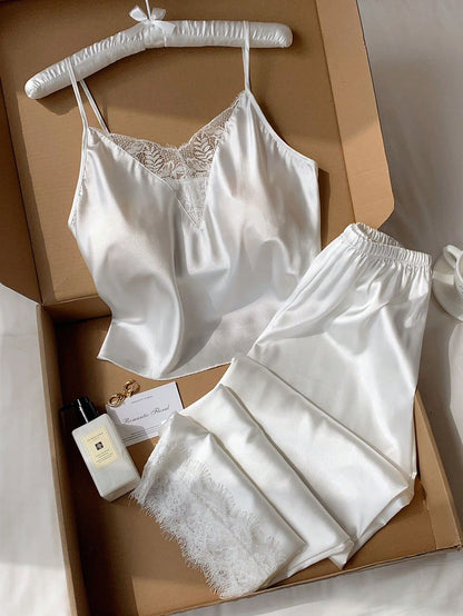 Cancer Long Pants Satin Pajamas