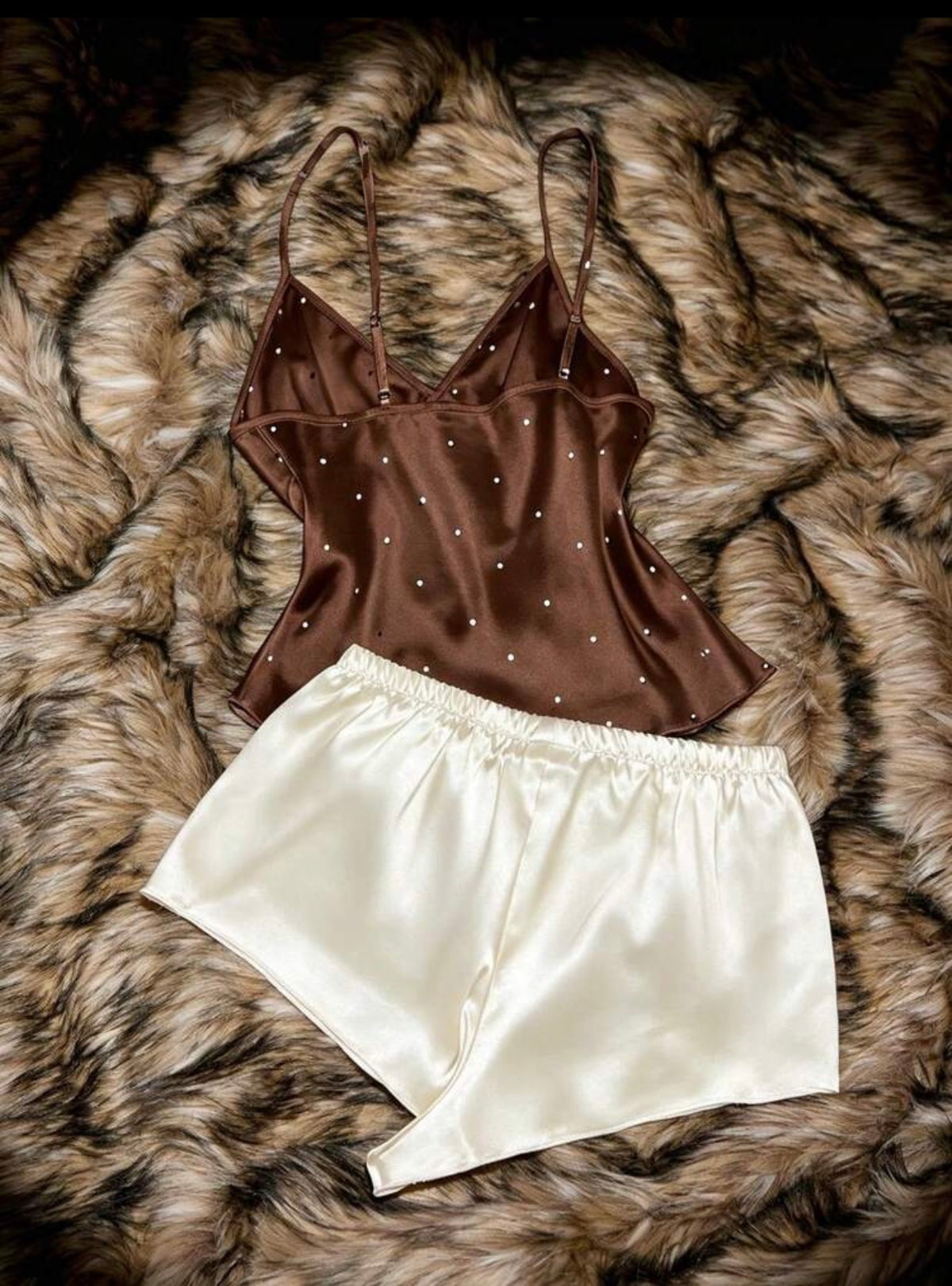 Bronze Dots Pajamas Set - Brown