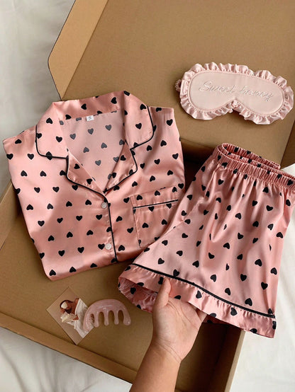Mikey Dots Two Piece Satin Set