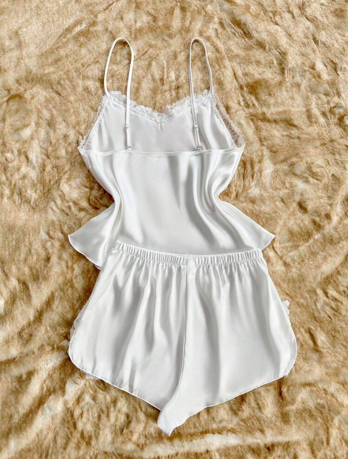 Picana Satin White Floral Pajamas