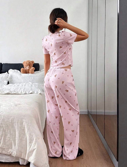 Dreamy Bear Cherry Long Pants Pajamas