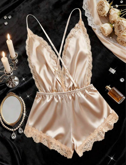 Ester Satin Mesh Jumpsuit