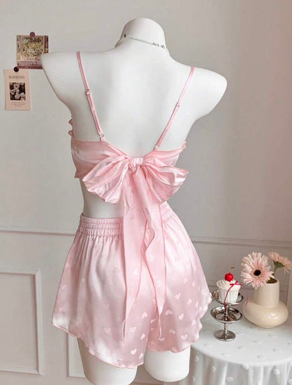 Zoe Satin Blush Ruffle Set