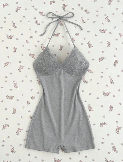Cozy Halter Knit Romper