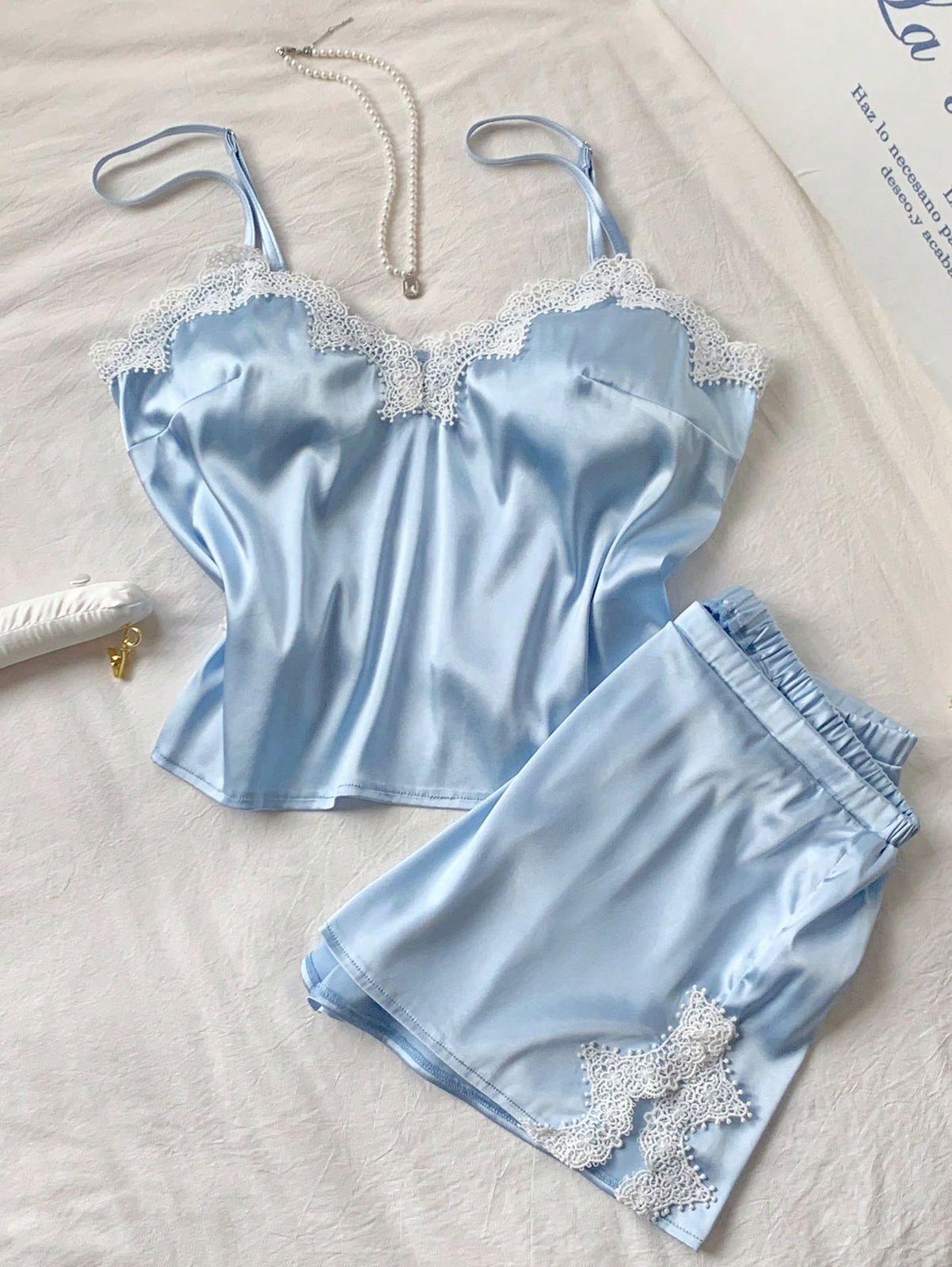 Virana Sky Blush Satin Pajamas