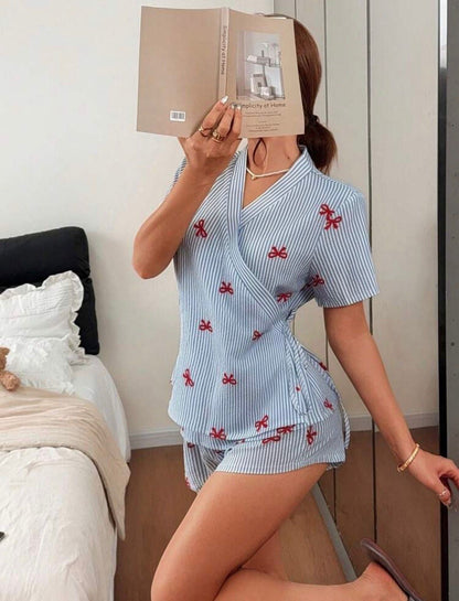 Amelie Lace Stripes Pajamas