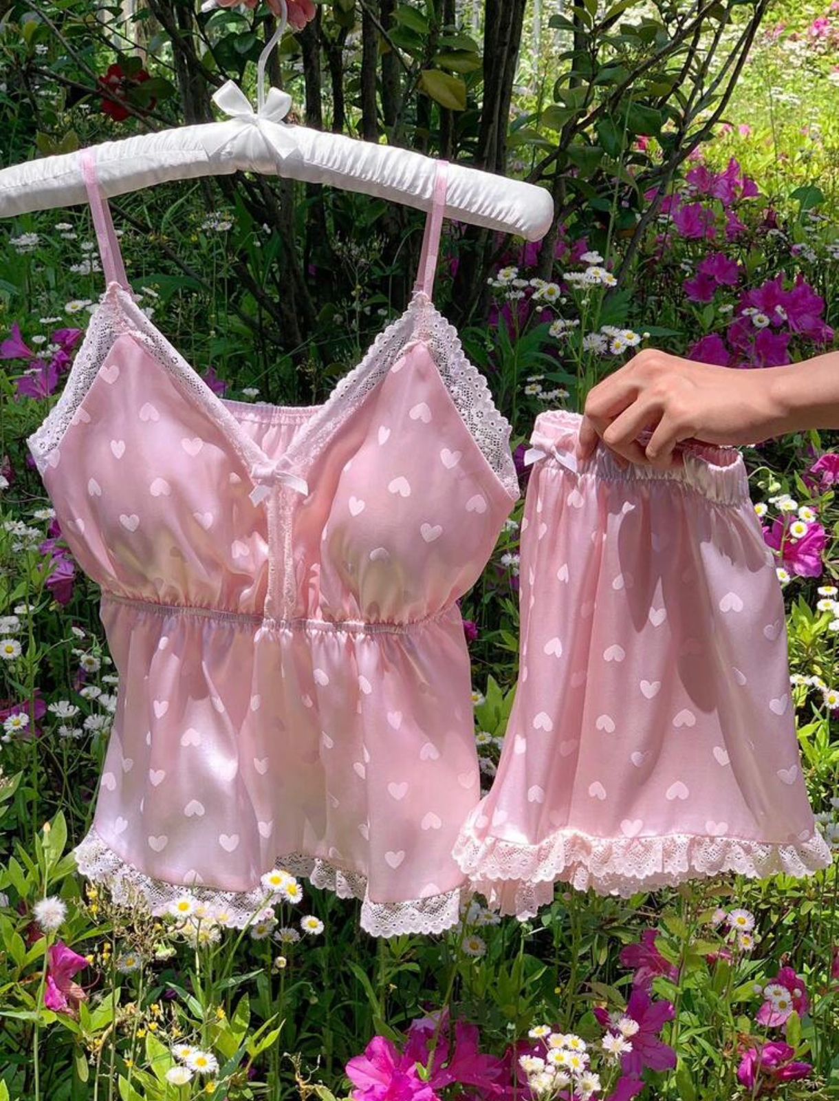 Luna Sweetheart Satin Set Pajamas