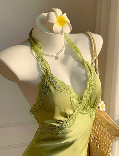 Aura Silk Halter Gown