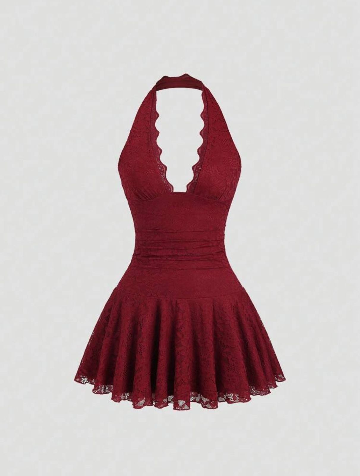 Clarissa Ruffle Red Wine Mini Dress