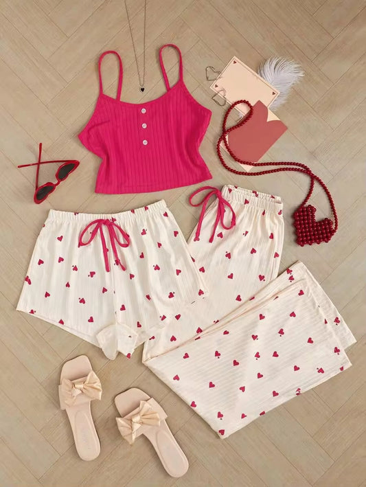 Love Dots 3 Piece Pajamas