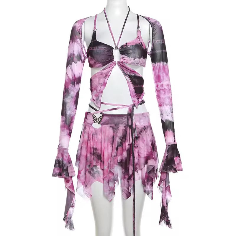 Giana Lace Butterflies Multicolor Dress