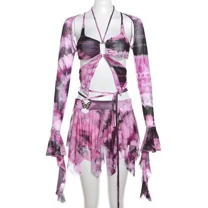 Giana Lace Butterflies Multicolor Dress