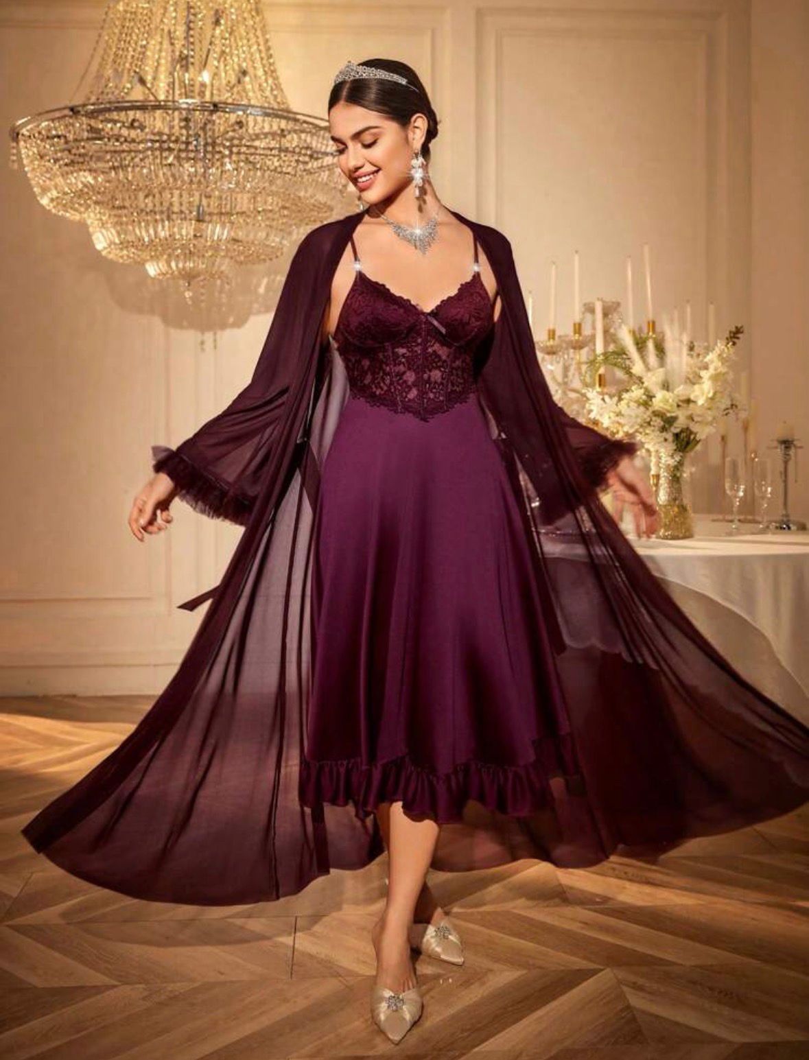 The Velvet Luxury Night Gown Set