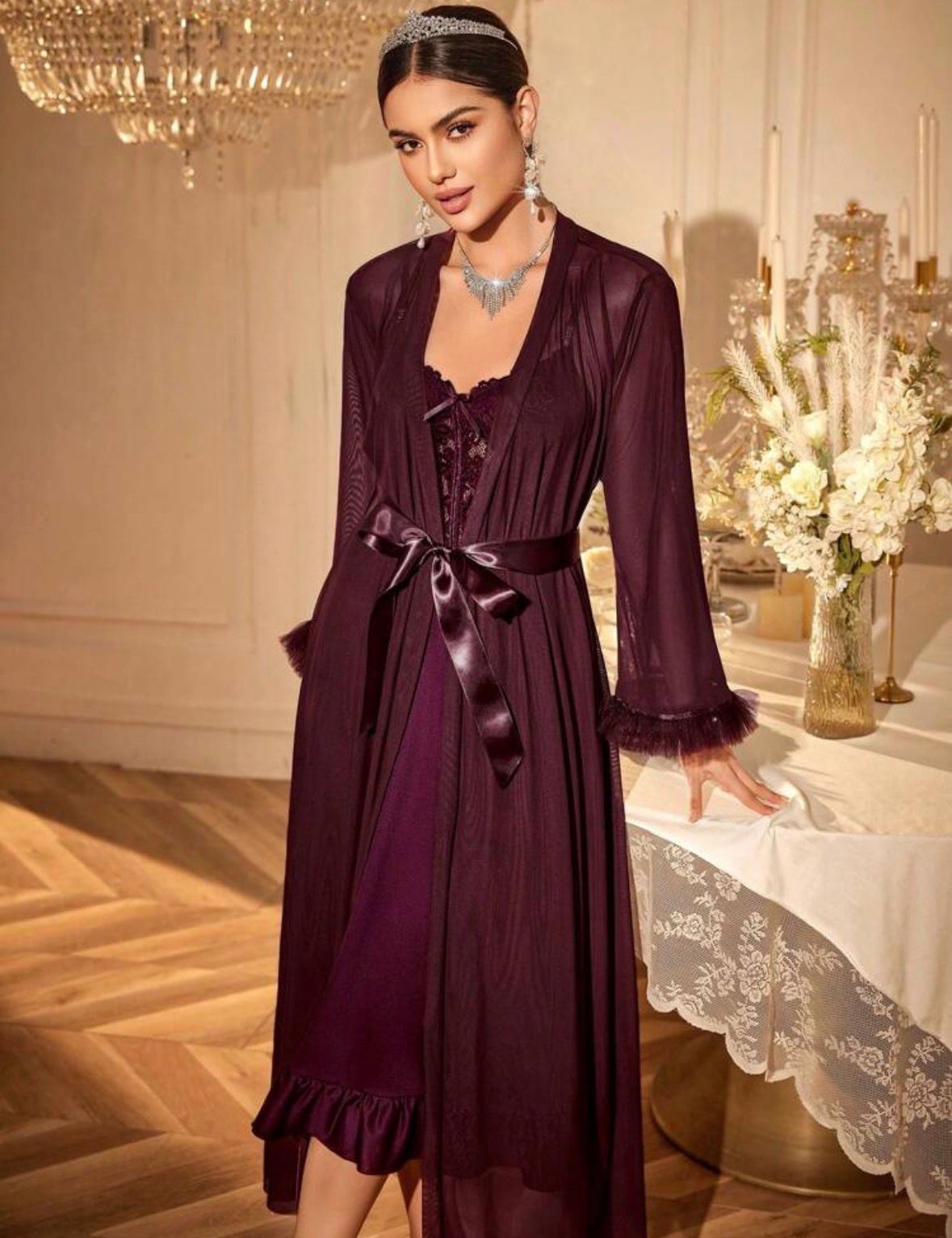 The Velvet Luxury Night Gown Set