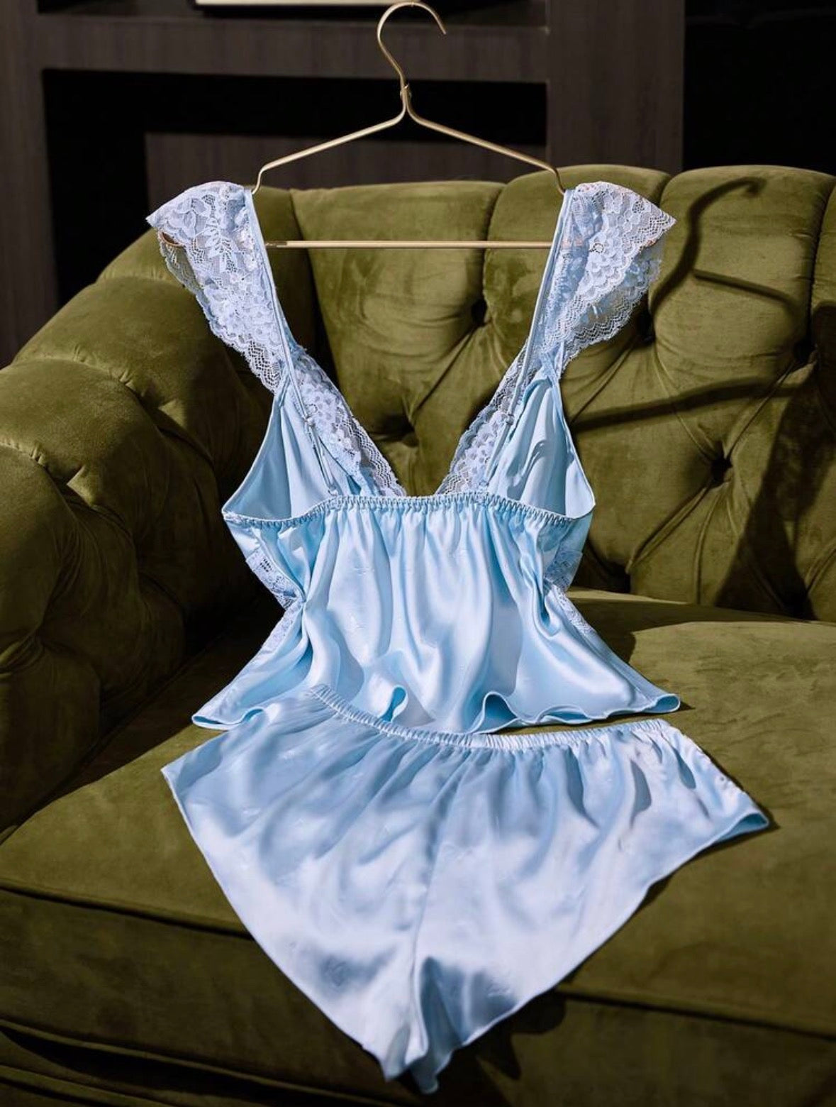 Montelle Silk Pajamas Set - Baby Blue