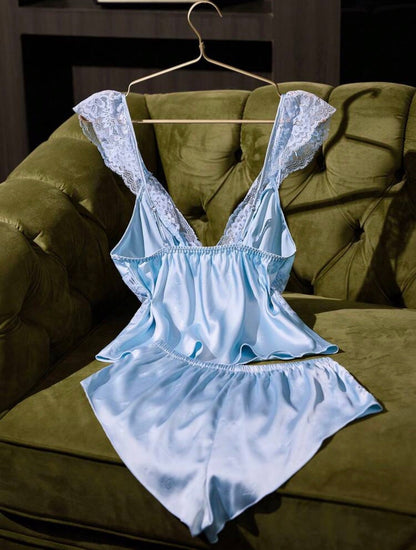 Montelle Silk Pajamas Set - Baby Blue