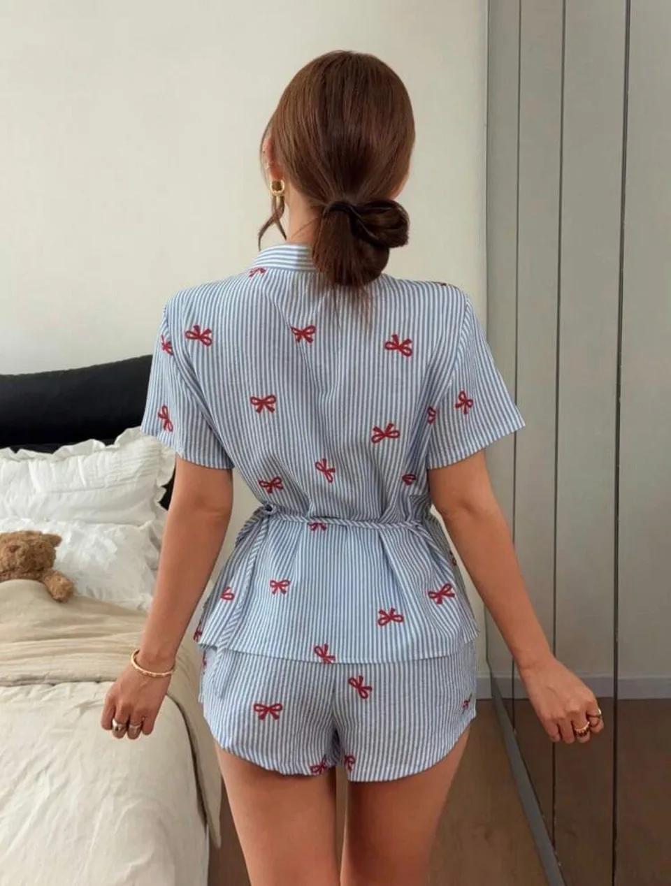 Amelie Lace Stripes Pajamas