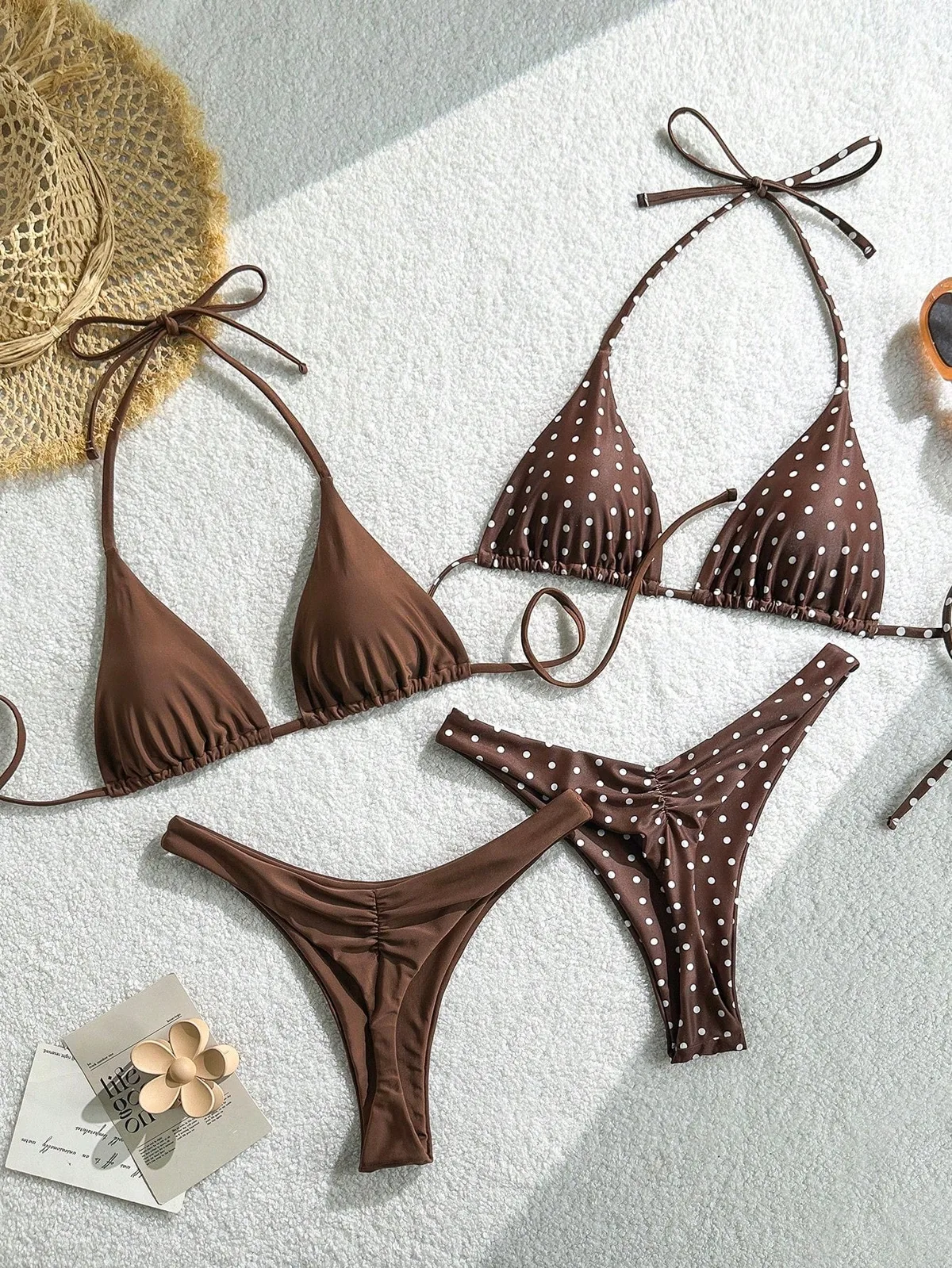 Isla Luxe 2 Packs Bikinis Brown