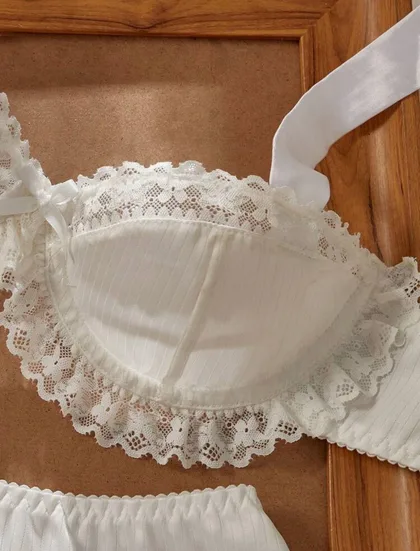 Dalla Knit 3 Piece Lace Lingerie