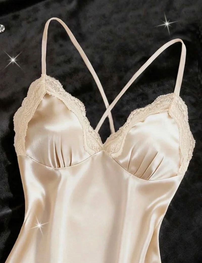 Milana Champagne Satin Sleepwear