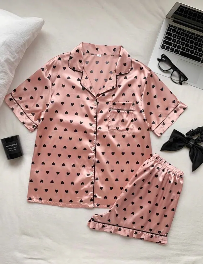 Mikey Dots Two Piece Satin Set