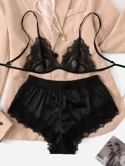 Krisya Suspender Two Piece Sleepwear