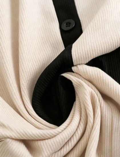 Monochrome Elegance Knit Jumpsuit