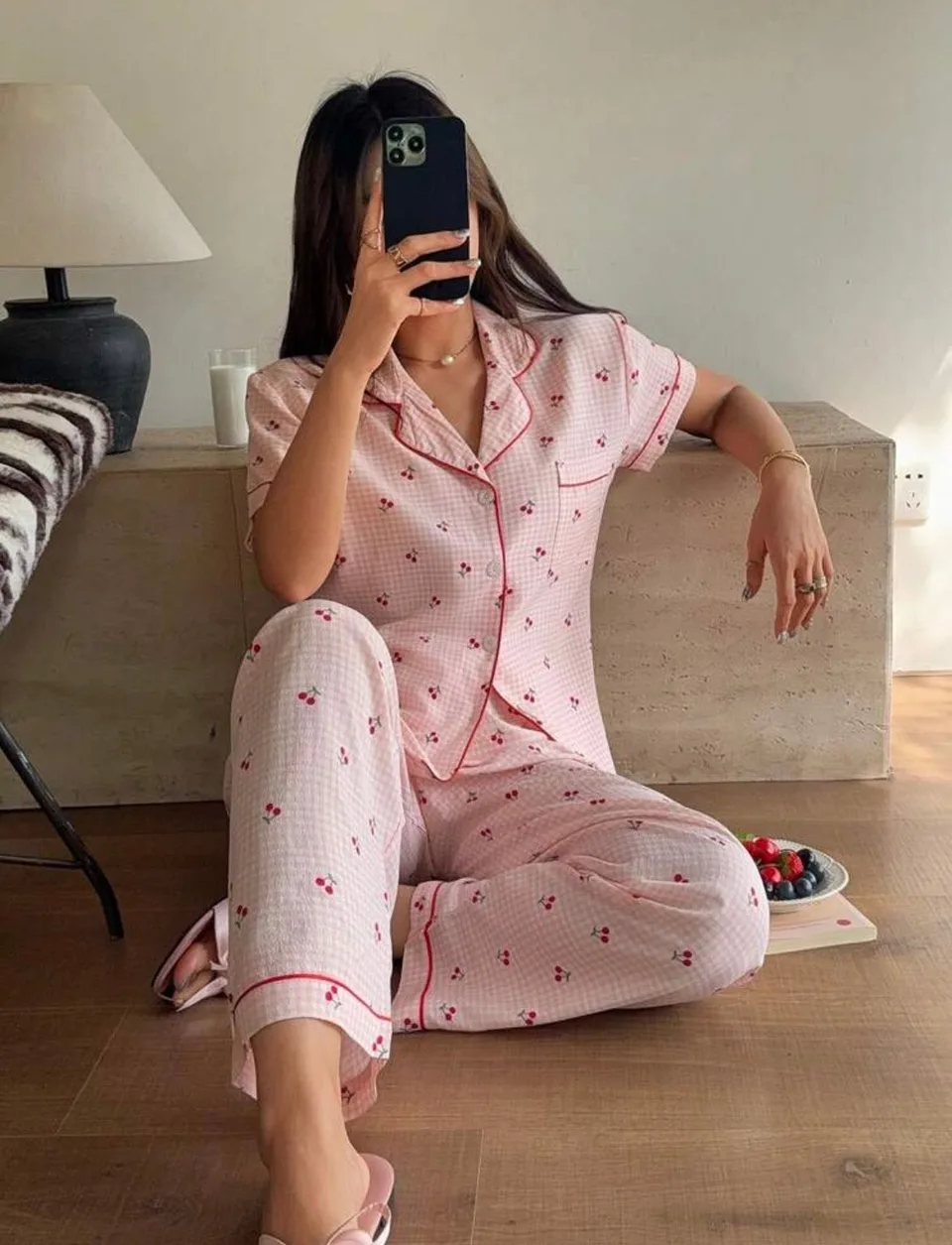 Iggy Floral Two Piece Pajamas - Pink