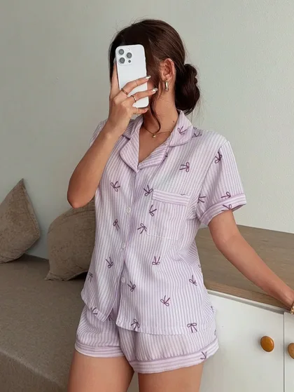 Zia Tape Short Two Piece Pajamas