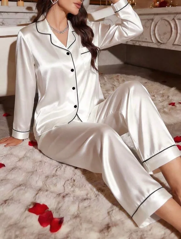 LuxNight Two Piece Long Pajamas