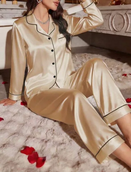 LuxNight Two Piece Long Pajamas