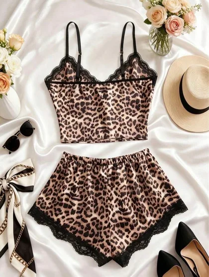 Leopard Luxe Silk Two Piece Pajamas