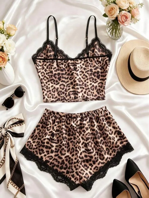 Leopard Luxe Silk Two Piece Pajamas