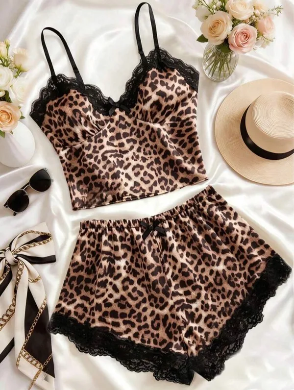 Leopard Luxe Silk Two Piece Pajamas